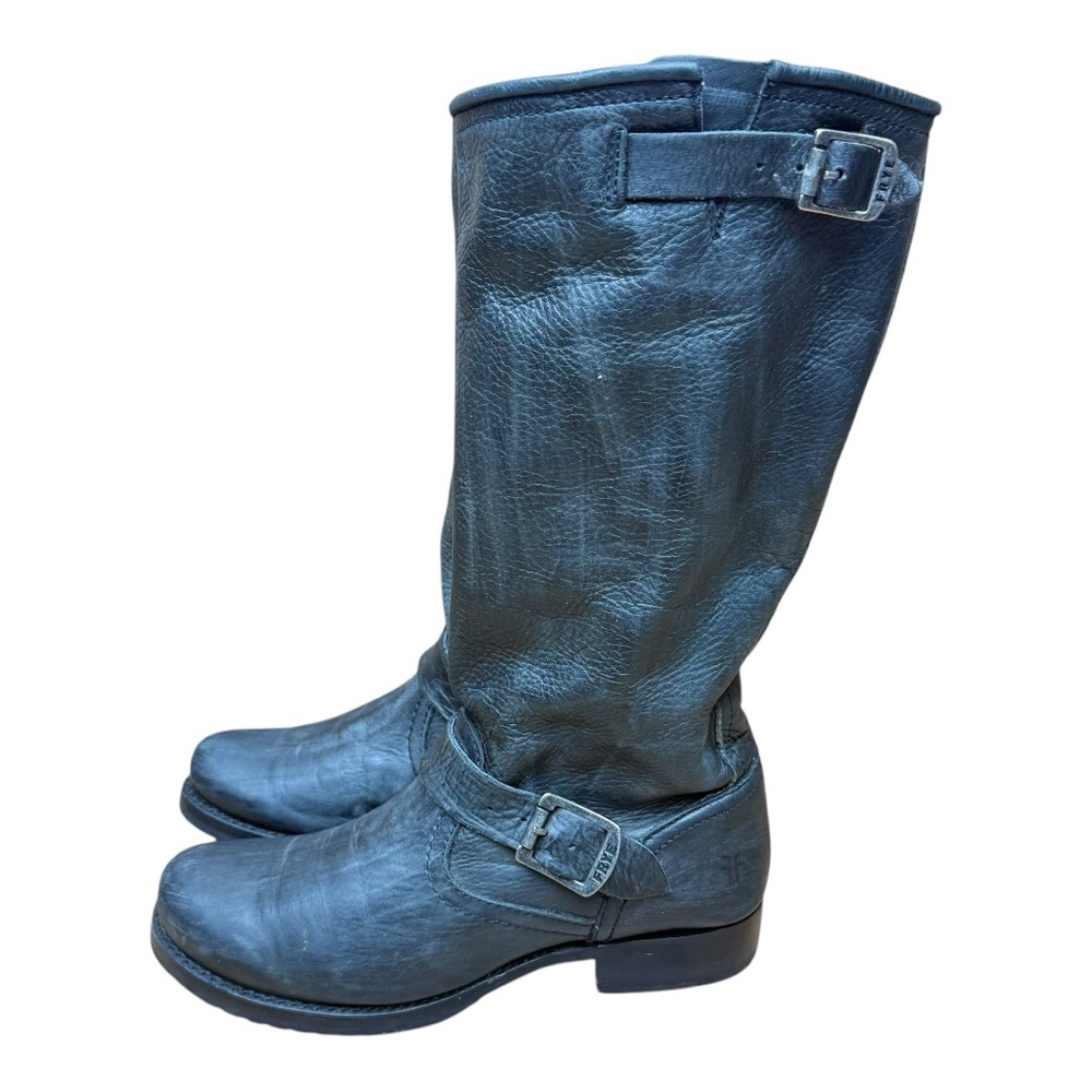 Frye Women's Veronica Slouch US 8 Black Leather PullOn Tall Riding Boots